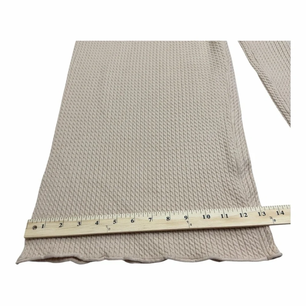 Cable knit Cream Color Wide-Leg pull on Pants - Picture 7 of 12